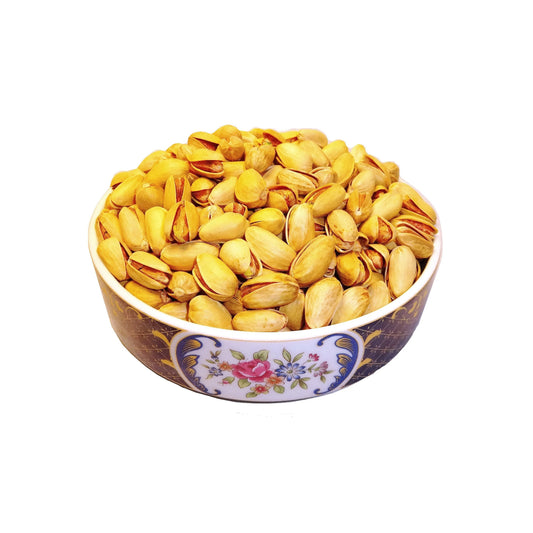 Saffron Akbari Pistachio - Roasted/Lightly Salted - Fresh - 1 Pound (Pesteh Akbari Zaferani)